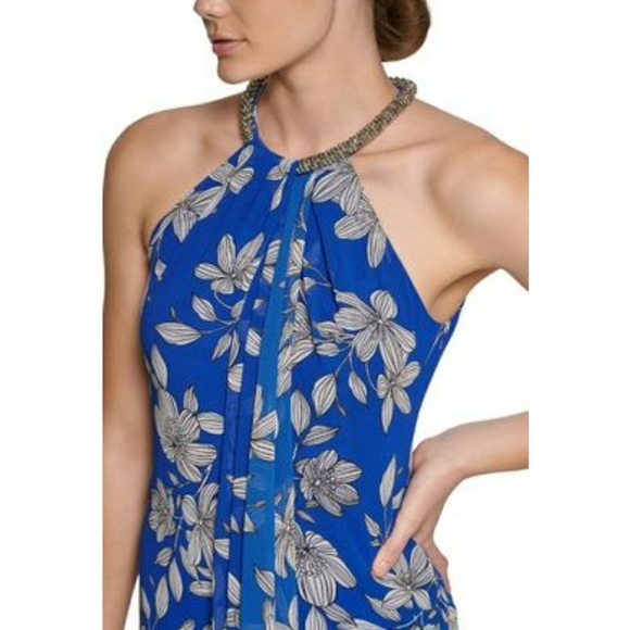 FIRM Calvin Klein Flower Pattern Halter Dress - Picture 3 of 9
